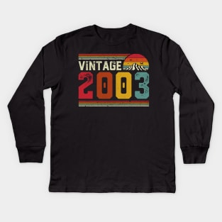 Vintage 2003 Birthday Gift Retro Style Kids Long Sleeve T-Shirt